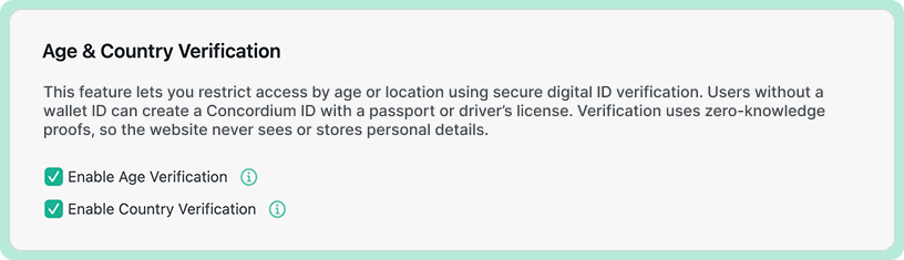 Age and Country Verification